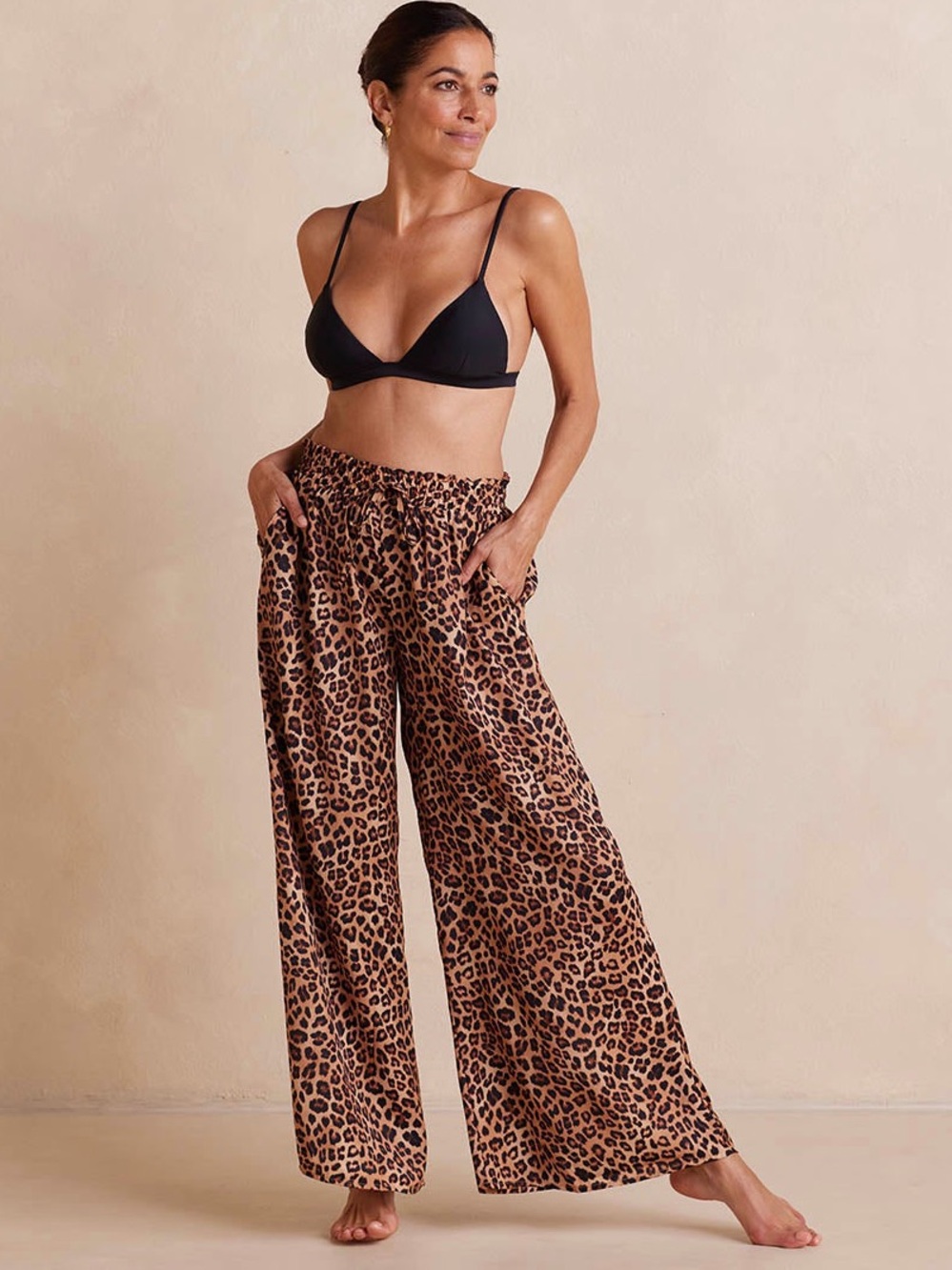 NWOT Summersalt The Perfect Palazzo Pants in Leopard Print Women’s Medium